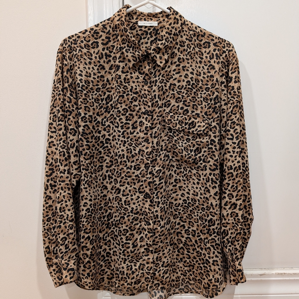 Pleione Women's Leopard Print Shirt, Large